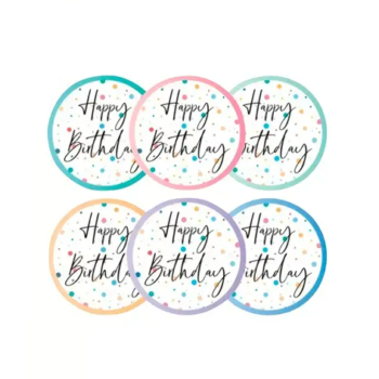 Sluit Stickers | Klein Happy Birthday confetti (50 stuks)