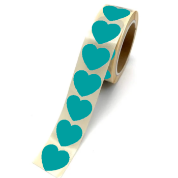 Sluit Stickers | Klein Hartje Teal (50 stuks)
