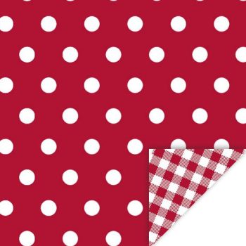 Kadopapier | Ruitjes en Stippen Rood (30cmx3m)