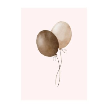 Ansichtkaartje | Ballonnen Beige en Bruin