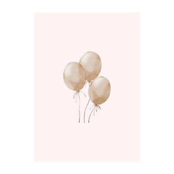 Ansichtkaartje | Drie ballonnen Beige