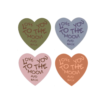 Sluit Stickers | Klein love you to moon and back (50 stuks)