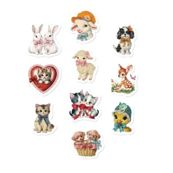 Sluit Stickers | Vintage Retro Dieren varia (50 stuks)