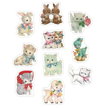Sluit Stickers | Vintage Retro Dieren mix (50 stuks)