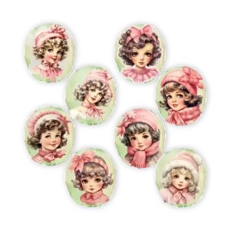 Kado Stickers | Vintage Meisjes (16 stuks)