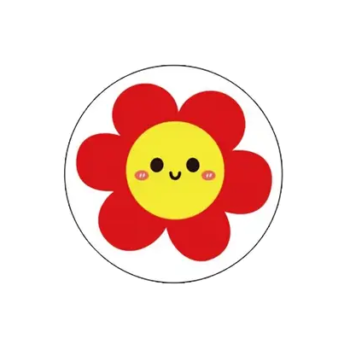 Sluit Stickers | Bloem Smiley Rood geel (50 stuks)