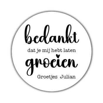 Gepersonaliseerde Stickers Bedankt groeien (10 stuks)