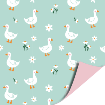 Kadopapier | Goose Flowers - Mint (30cmx3m)