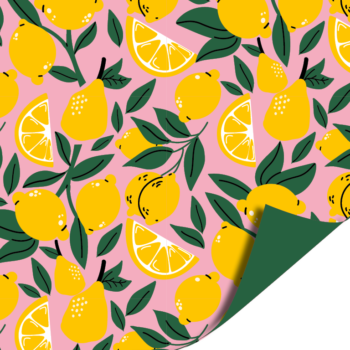 Kadopapier | Lovely Lemons Roze (30cmx3m)