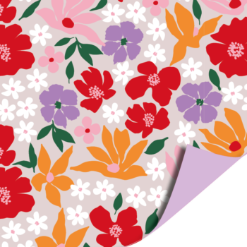 Kadopapier | Fleurige Retro Flowers (30cmx3m)