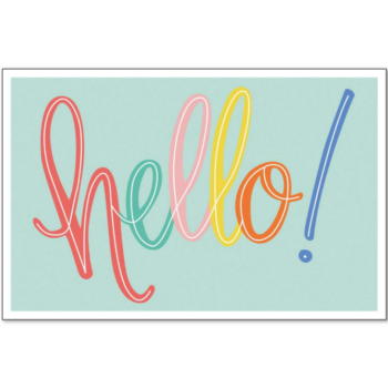 Ansichtkaartje | Hello in vrolijke gekleurde letters