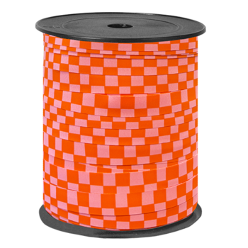 Krullint | Grid Oranje Roze  | 10mm (5m)