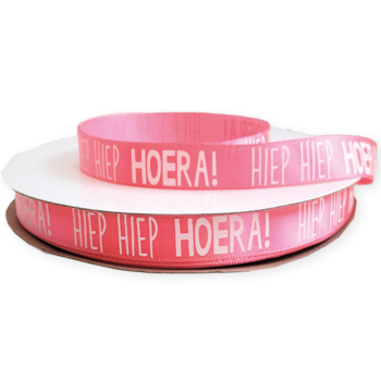 Kado Lint | Satijnlint Hiep Hiep Hoera | 12mm p/5m
