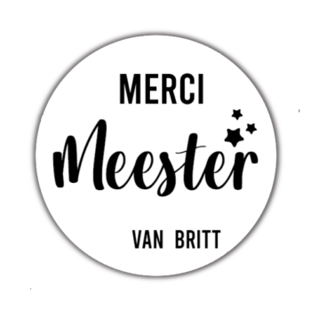 Gepersonaliseerde Stickers Merci Meester (10 stuks)