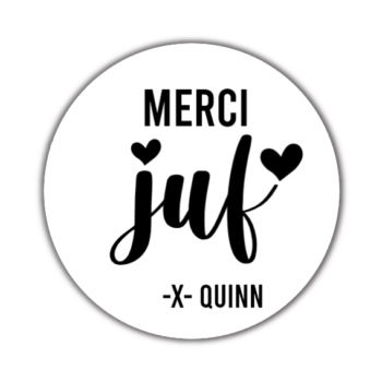 Gepersonaliseerde Stickers Merci Juf (10 stuks)