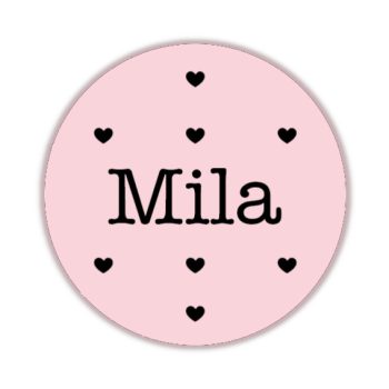 Gepersonaliseerde Stickers Naam hartjes (10 stuks)