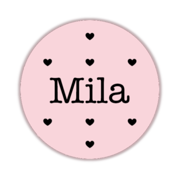 Gepersonaliseerde Stickers Naam hartjes (10 stuks)