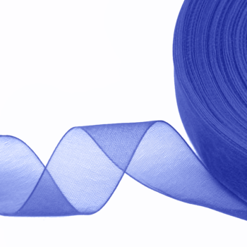 Kado Lint | Organza | Fel blauw | 25mm p/5m