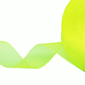 Kado Lint | Organza | Neon Geel | 25mm p/5m