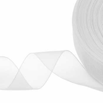 Kado Lint | Organza | Helder Wit | 25mm p/5m