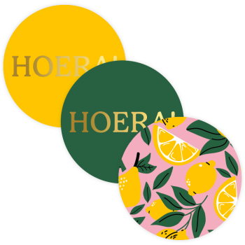 Kado Stickers | Lovely Lemons - 3 varianten (12 stuks)