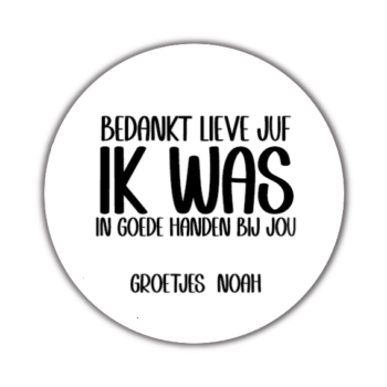 Gepersonaliseerde Stickers juf handen (10 stuks)