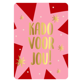 Ansichtkaartje | Kado voor jou Rood roze goud