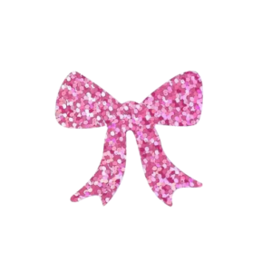 Kado Stickers | Roze Glitter Strik  (12 stuks)