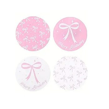 Sluit Stickers | Happy Birthday Roze strik (50 stuks)