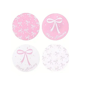 Sluit Stickers | Happy Birthday Roze strik (50 stuks)