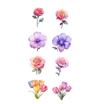 Sluit Stickers | LenteBloemen varia (50 stuks)