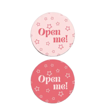 Kado Stickers | Open Me - Roze ster (10 stuks)