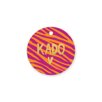 Kadolabel | Kado Fel Roze Oranje (set van 5)