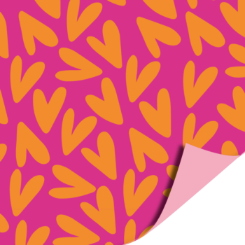 Kadopapier | Pink - Orange Heart (30cmx3m)