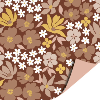 Kadopapier | Mokka Flowers (30cmx3m)