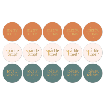 Kado Stickers | Xmas Text mix nostalgic (12 stuks)