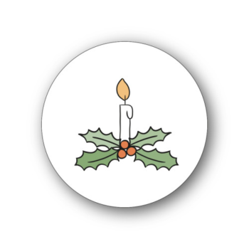 Kado Stickers | Brandende kerst kaars (10 stuks)
