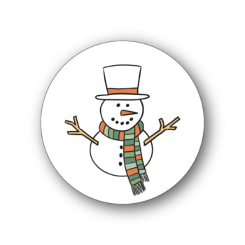 Kado Stickers | Vrolijke Sneeuwman (10 stuks)