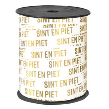 Krullint | Sint en Piet wit goud | 10mm (5m)
