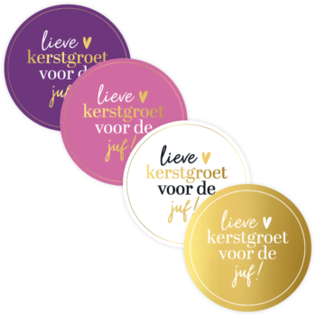 Kado Stickers | Lieve kerstgroet voor de juf (12 stuks)
