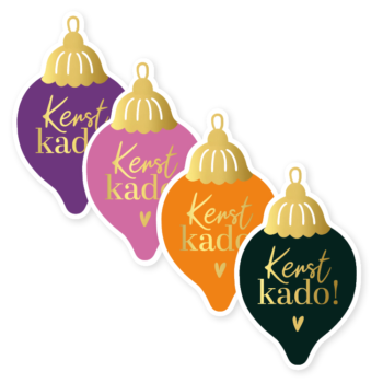 Kado Stickers | Kerst kado kerstbal vorm (12 stuks)