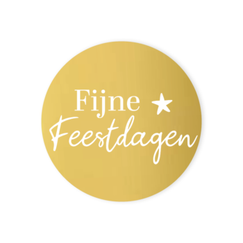 Kado Stickers | Fijne Feestdagen, goud wit ster (10stuks)