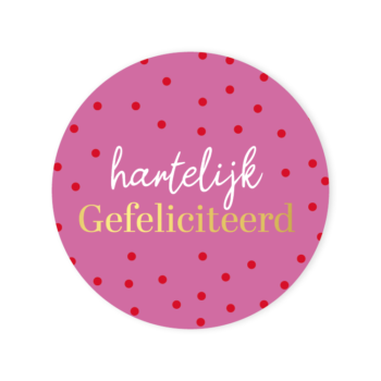 Kado Stickers | Hartelijk gefeliciteerd, dots (10 stuks)