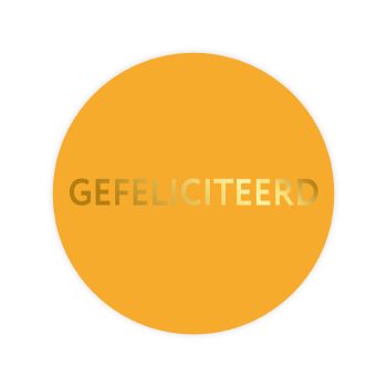 Kado Stickers |  Gefeliciteerd, Okergeel Goud  (10 stuks)