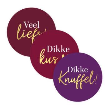 Kado Stickers | Knuffels, Liefs, Kus  (12 stuks)