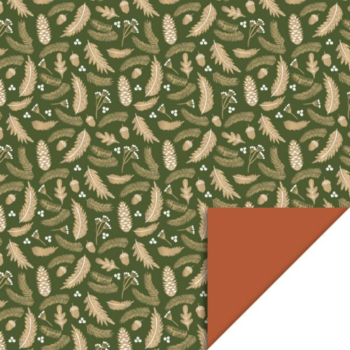 Kadopapier | Feather Leaves Green (30cmx3m)
