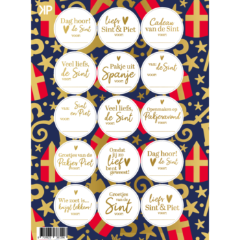 Stickervel | Sinterklaas met goldfoil (15 stuks)