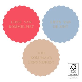 Kado Stickers | Liefs Sint multi met goud (12 stuks)