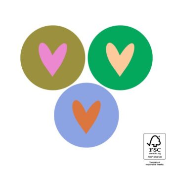 Kado Stickers | Heart Colourful - Multi  (12 stuks)