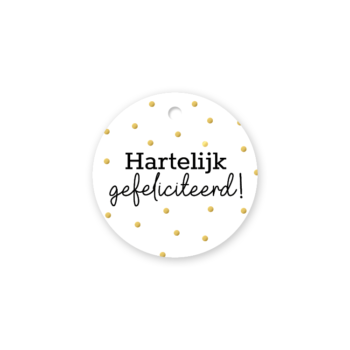 Kadolabel | Hartelijk gefeliciteerd (set van 5)